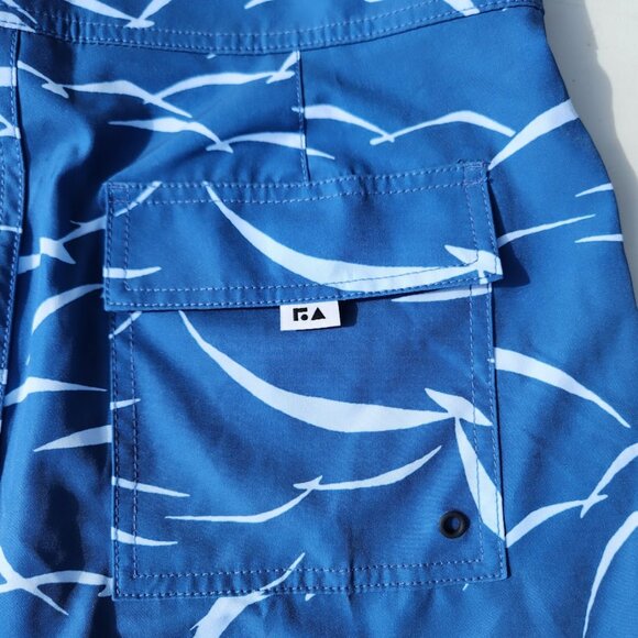 NEW Men's Size 32 Free Assembly Blue Swim Shorts Boardshorts Boardshort Board Sh - Picture 9 of 16